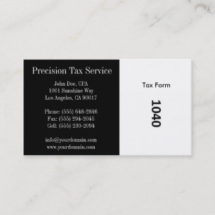 Tax Preparation B/W Stripe Business Card