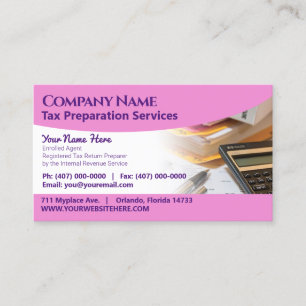 Tax Preparation (Preparer) Business Card