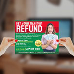 Tax Preparation (Preparer) Refund Flyer<br><div class="desc">These professional attention grabbing customisable tax preparation refund flyer templates are great for the small tax preparation/accountant business.</div>