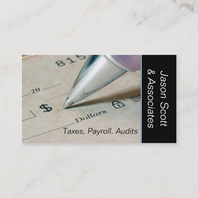 Tax Preparer & Accountant Business Card (Front)