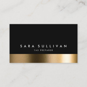 Tax Preparer Bold Black Gold Business Card