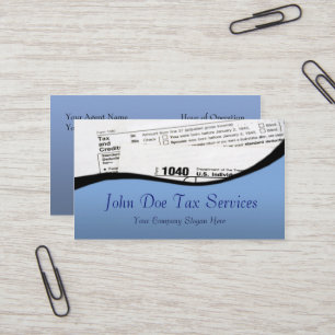 Tax Preparer Federal Tax Form Business Card