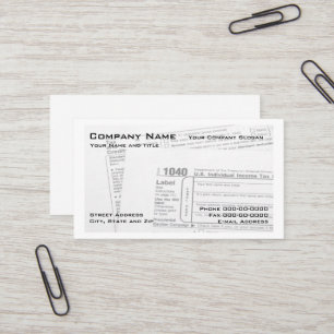 Tax Preparer Federal Tax Form Business Card