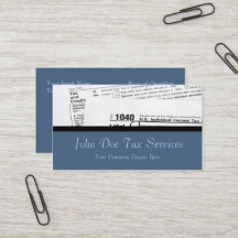 Tax Preparer Federal Tax Form Business Card