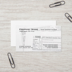 Tax Preparer Federal Tax Form Business Card