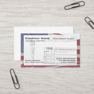 Tax Preparer Federal Tax Form Business Card