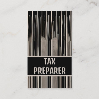 Tax Preparer Silver and Black Business Card