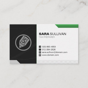 Tax Preparer Taxation Finance Dollar Pen Icon Business Card