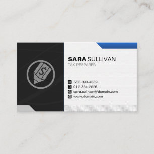 Tax Preparer Taxation Finance Dollar Pen Icon Business Card