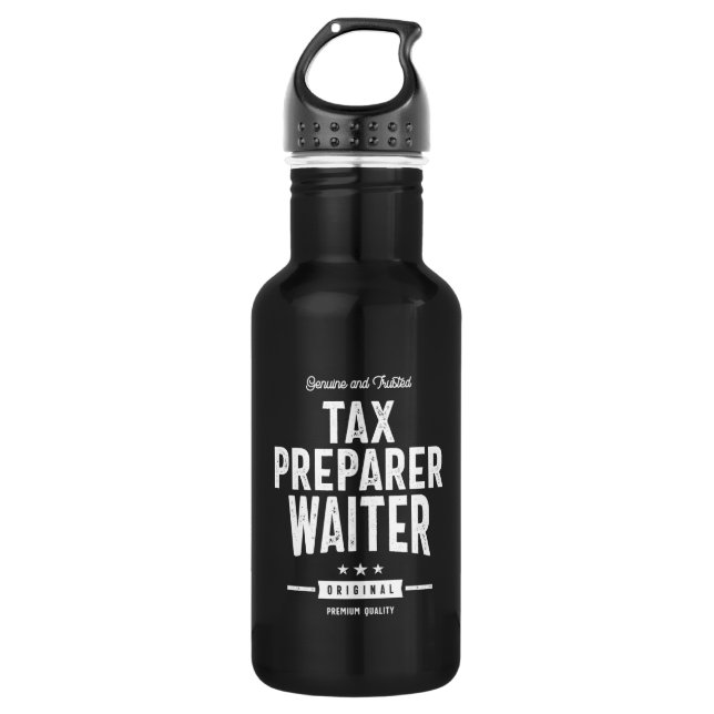 Tax Preparer Waiter Job Title Gift 532 Ml Water Bottle (Front)