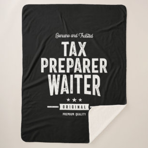 Tax Preparer Waiter Job Title Gift Sherpa Blanket