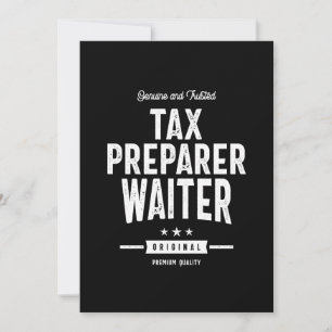 Tax Preparer Waiter Job Title Gift Thank You Card