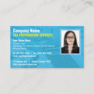 Tax Preparing (Preparer) Photo Business Card
