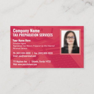 Tax Preparing (Preparer) Photo Business Card