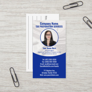 Tax Preparing (Preparer) Photo Business Card