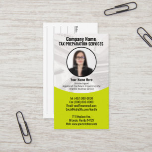 Tax Preparing (Preparer) Photo Business Card