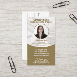 Tax Preparing (Preparer) Photo Business Card