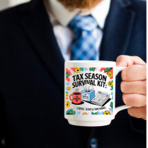 Tax Season Survival Mug:Coffee, Tears & 1040 Forms