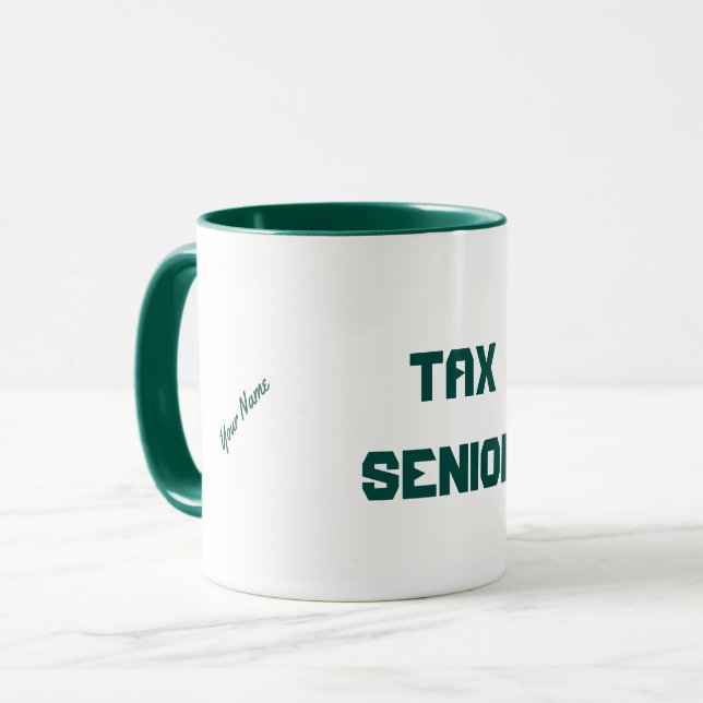 "TAX SENIOR" MUG (Front Left)