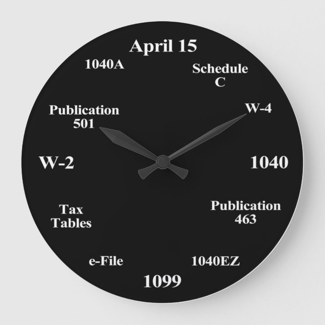 Tax Time Clock for Accountants Accounting Student (Front)