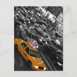 Taxi: B&W Background Postcard