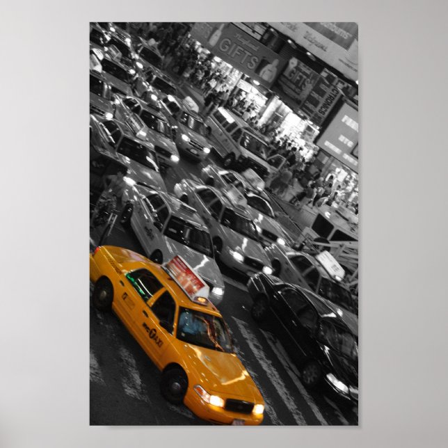 Taxi: B&W Background Poster (Front)