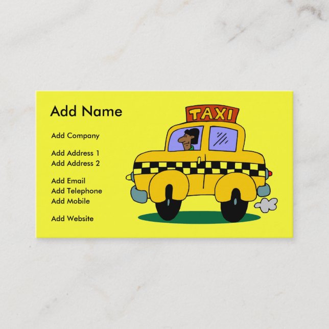 Taxi  business card (Front)