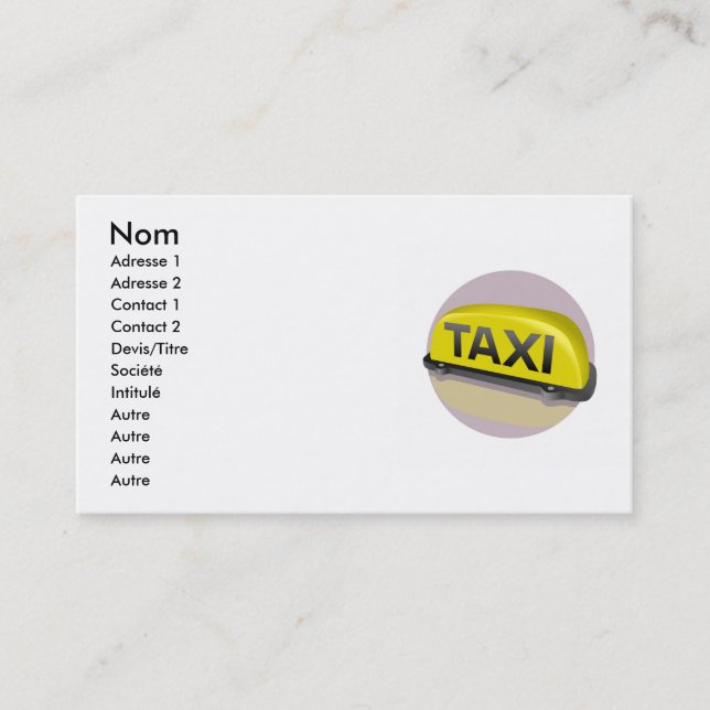 Taxi Business Card (Front)