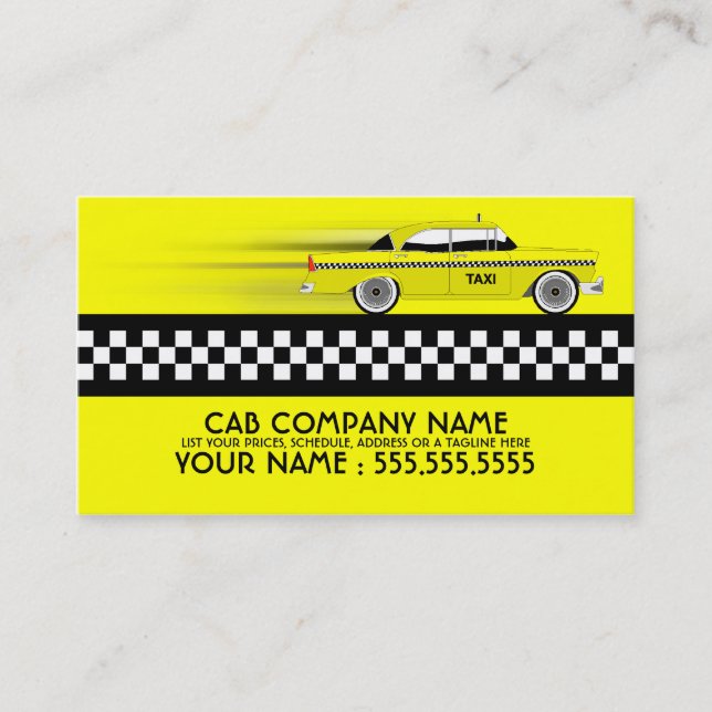 taxi cab business card (Front)