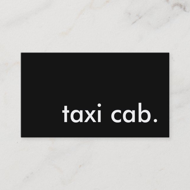 taxi cab. business card (Front)