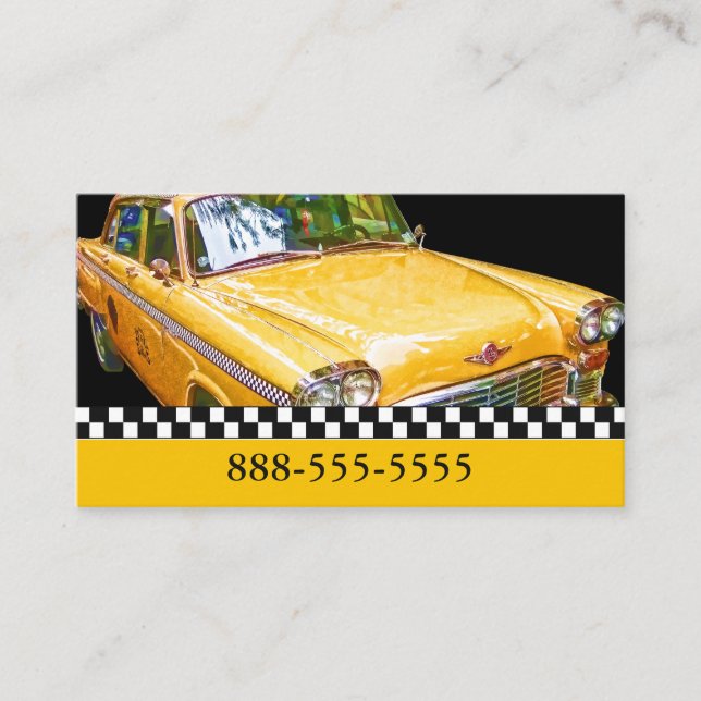 TAXI CAB, CHECKERED CABS BUSINESS CARD (Front)