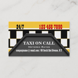 Taxi cab driver services business card