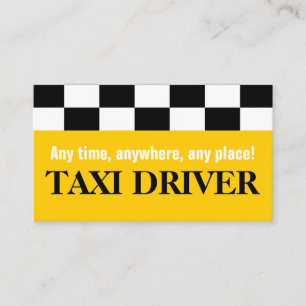 Taxi, Cab, Driver, Transportation Business Card