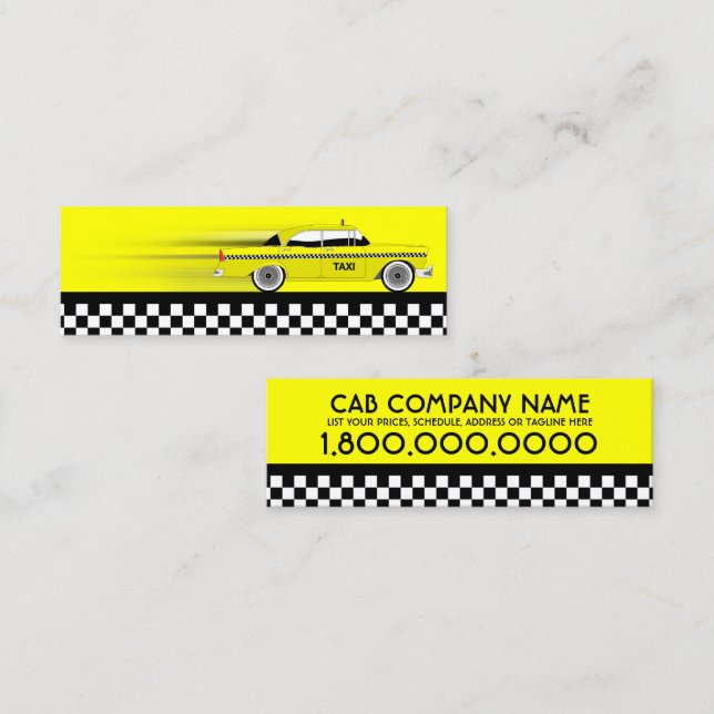 taxi cab mini business card (Front/Back)