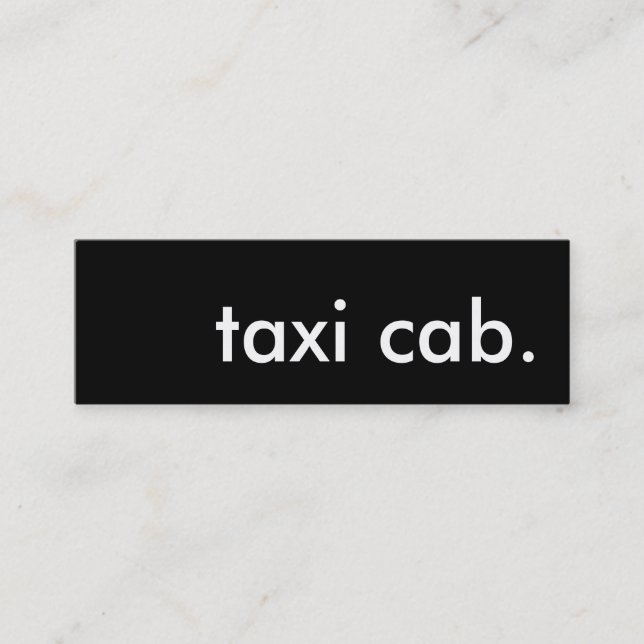taxi cab. mini business card (Front)