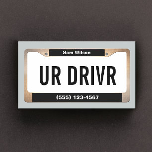 Taxi Cab Service Car Licensed Plate Business Card