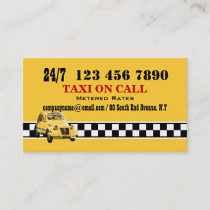 Taxi cab yellow black white #5 business card
