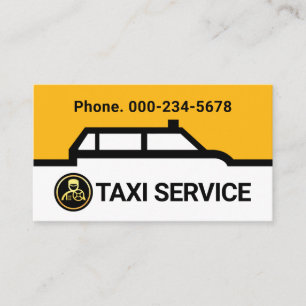 Taxi Car Border Route Line Business Card