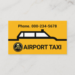 Taxi Car Border Route Line Business Card
