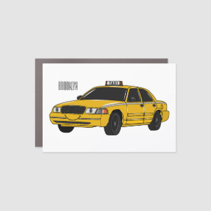 Taxi cartoon illustration car magnet