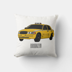 Taxi cartoon illustration cushion