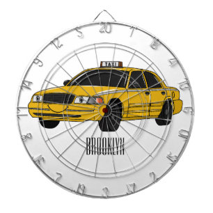 Taxi cartoon illustration dartboard