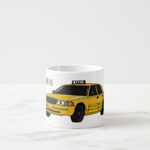 Taxi cartoon illustration espresso cup