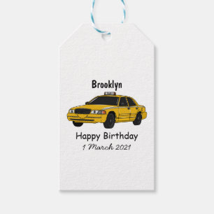 Taxi cartoon illustration gift tags