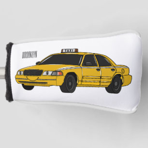 Taxi cartoon illustration golf head cover