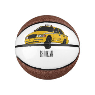 Taxi cartoon illustration mini basketball