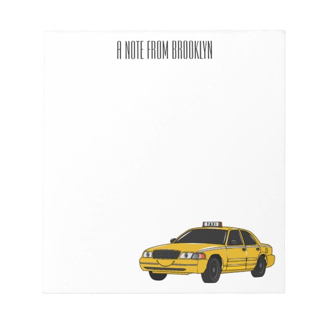 Taxi cartoon illustration notepad (Front)