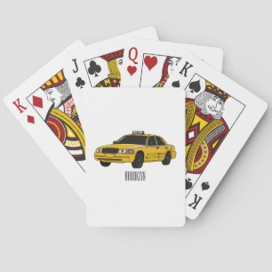 Taxi cartoon illustration playing cards