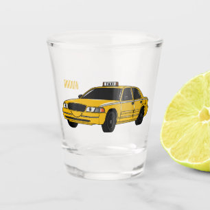 Taxi cartoon illustration shot glass