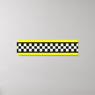 Taxi Check Stripe Pattern Canvas Print
